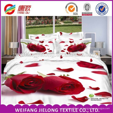 100% Polyester Bettbezug Bett Set mit 3D-Design gedruckt Bettlaken-Set